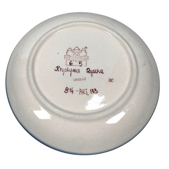 Polish Pottery Salad Dessert Plate 8" Prairie Sunrise Unikat Stoneware Lot 2 - Picture 3 of 7